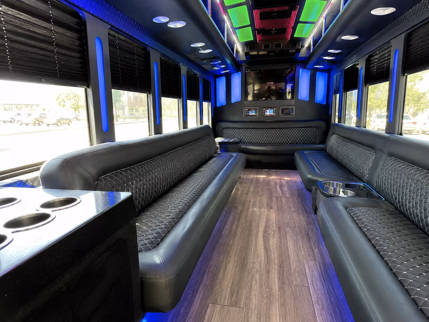 dothan 15 passenger party bus inside