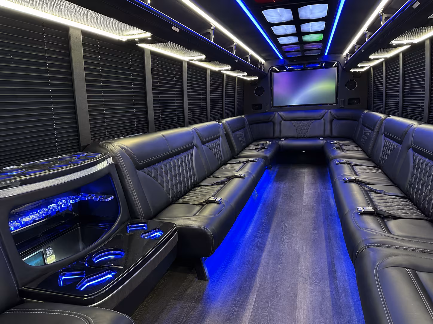 dothan 20 passenger party bus inside