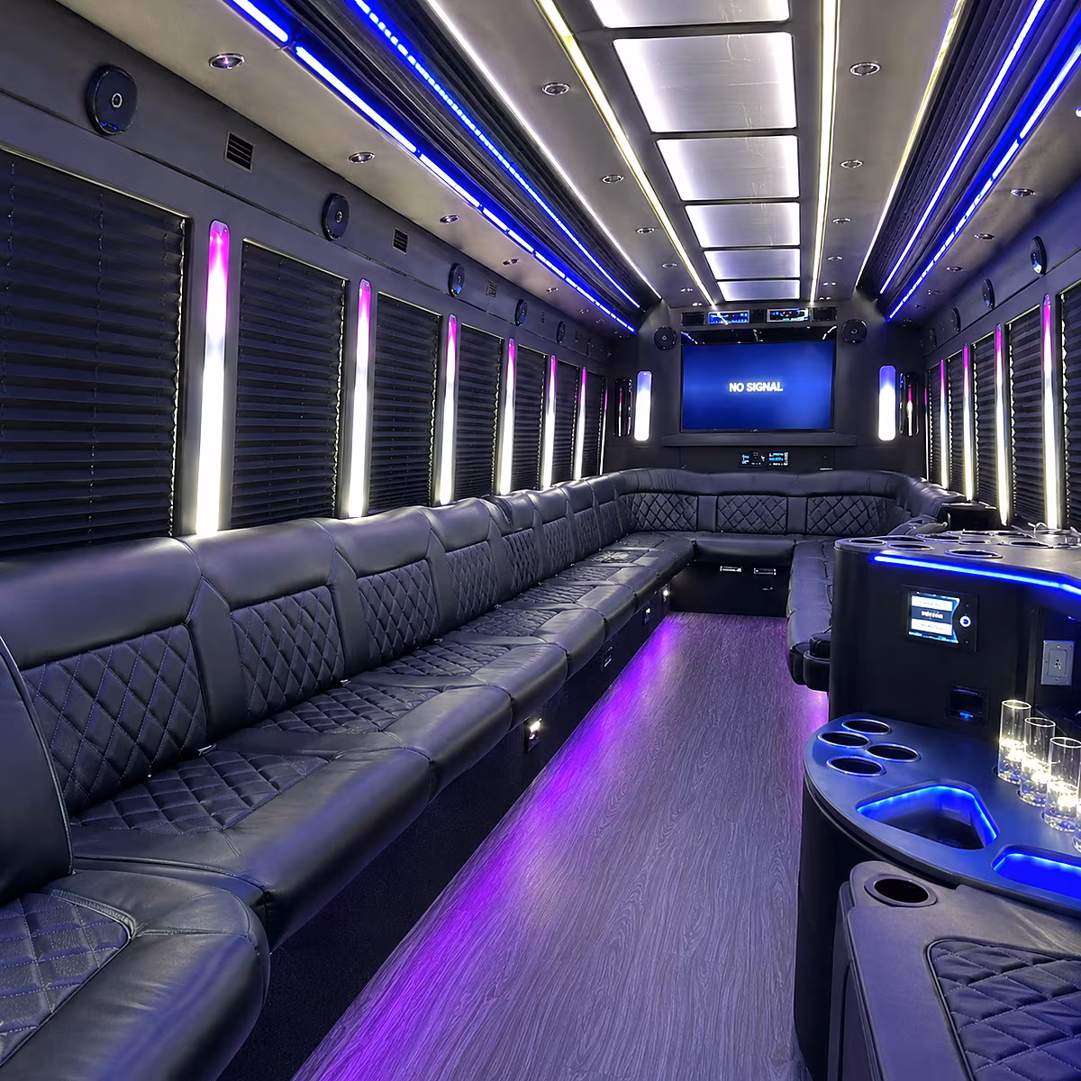 dothan 30 passenger party bus inside