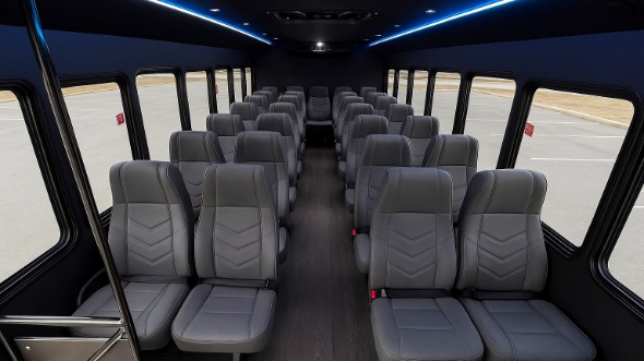 Interior of Charter Bus Company Huntsville's 15 Passenger Minibus in Huntsville