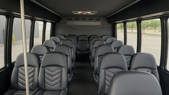 Interior of Charter Bus Company Huntsville's 18 Passenger Minibus in Huntsville