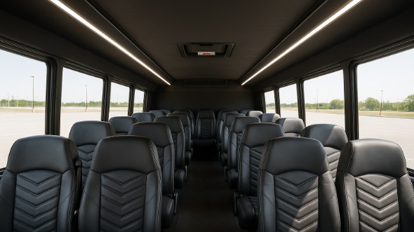 Interior of Charter Bus Company Huntsville's 20 Passenger Mini bus in Huntsville