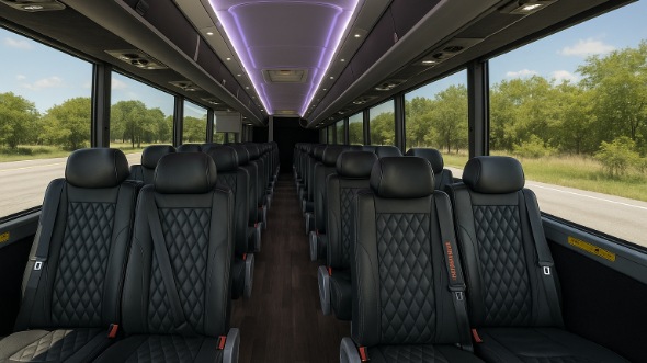 Interior of Charter Bus Company Huntsville's 28 Passenger Mini bus in Huntsville