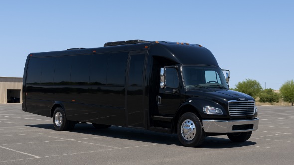 Exterior of Charter Bus Company Huntsville's 30 Passenger Minibus in Huntsville