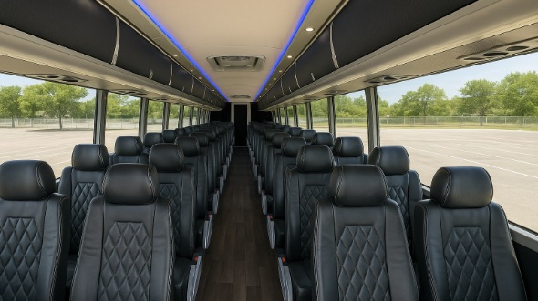Interior of Charter Bus Company Huntsville's 50 Passenger Charter Bus in Huntsville