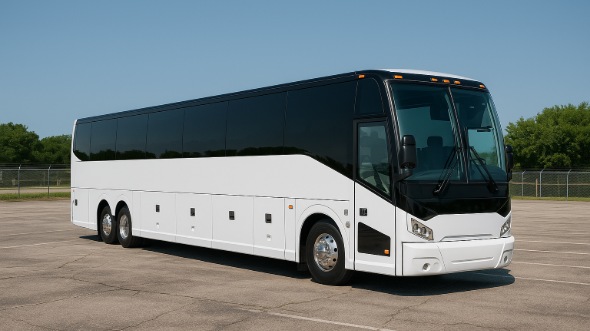 Exterior of Charter Bus Company Huntsville's 54 Passenger Charter Bus in Huntsville