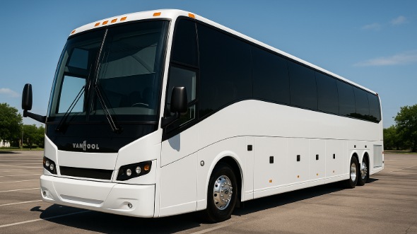 Exterior of Charter Bus Company Huntsville's 55 Passenger Charter Bus in Huntsville