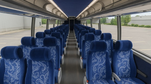 Interior of Charter Bus Company Huntsville's 55 Passenger Charter Bus in Huntsville