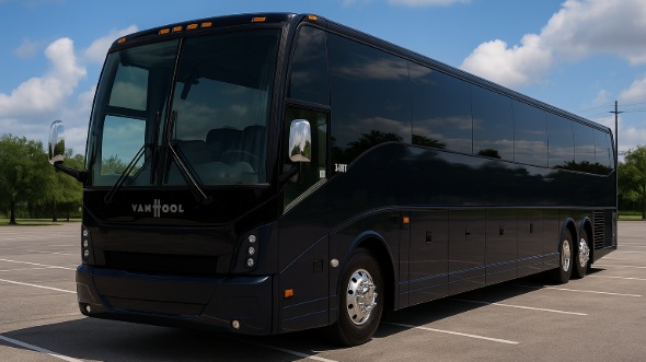 Exterior of Charter Bus Company Huntsville's 56 Passenger Charter Bus in Huntsville