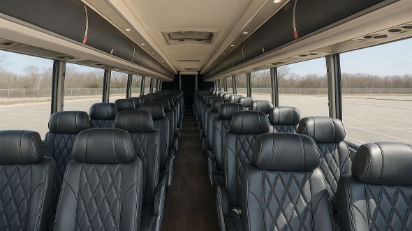 Interior of Charter Bus Company Huntsville's 56 Passenger Charter Bus in Huntsville