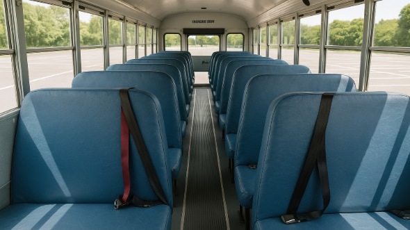 Interior of Charter Bus Company Huntsville's School Bus in Huntsville