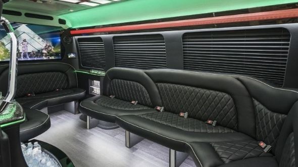Interior of Charter Bus Company Huntsville's Sprinter Limo in Huntsville